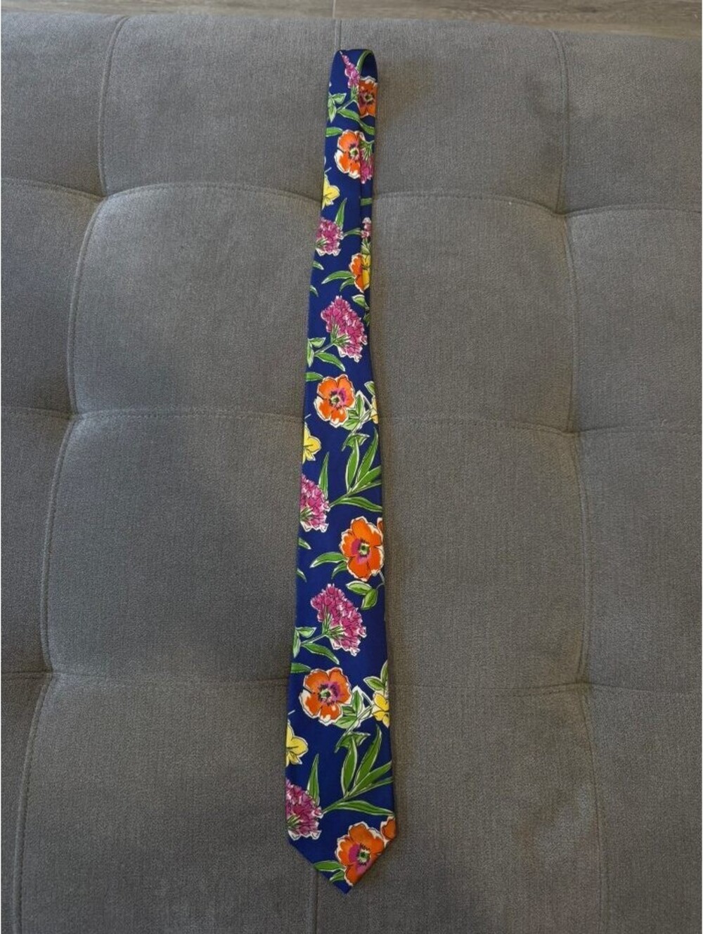 Ralph Lauren Purple Label Silk Tie Blue Floral Made in Italy